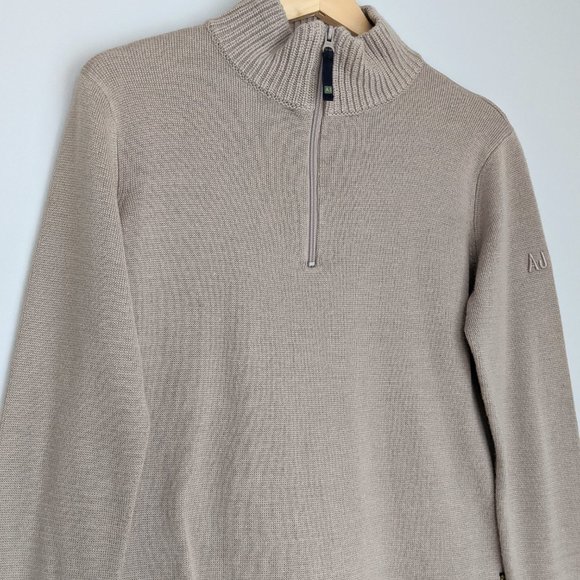 🇮🇹 Armani Jeans 100% Wool 1/4 Zip Sweater Made In Italy - Picture 4 of 10